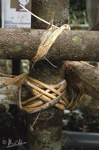 Rattan binding holding the frame together