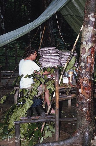 Colin finishing packing his collections