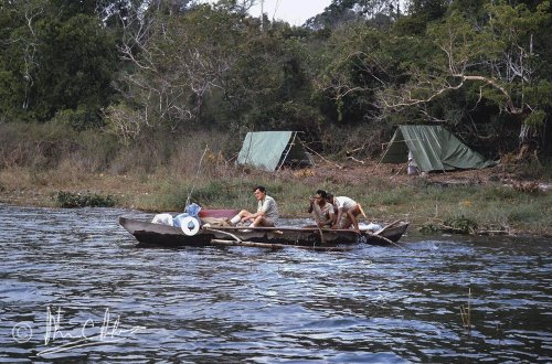 Around Lake Manguao, transport was by canoe