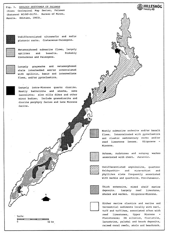 Geology map of Palawan